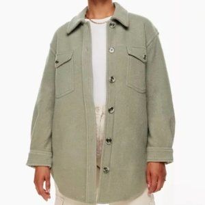 Wilfred Free GANNA Wool Shirt Jacket | Size W Small | Dry Basil Green